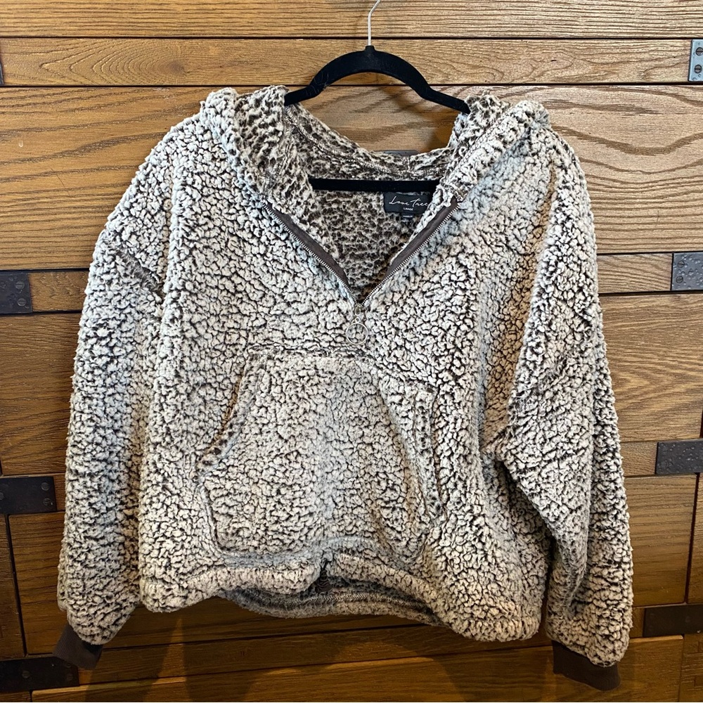 Love Tree Textured Sherpa Jacket